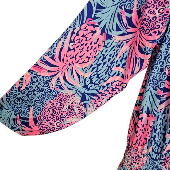 Lilly Pulitzer Romper Medium Cyla Pineapple Off Shoulder Mini Skort Skirt NWOT - Picture 6 of 13